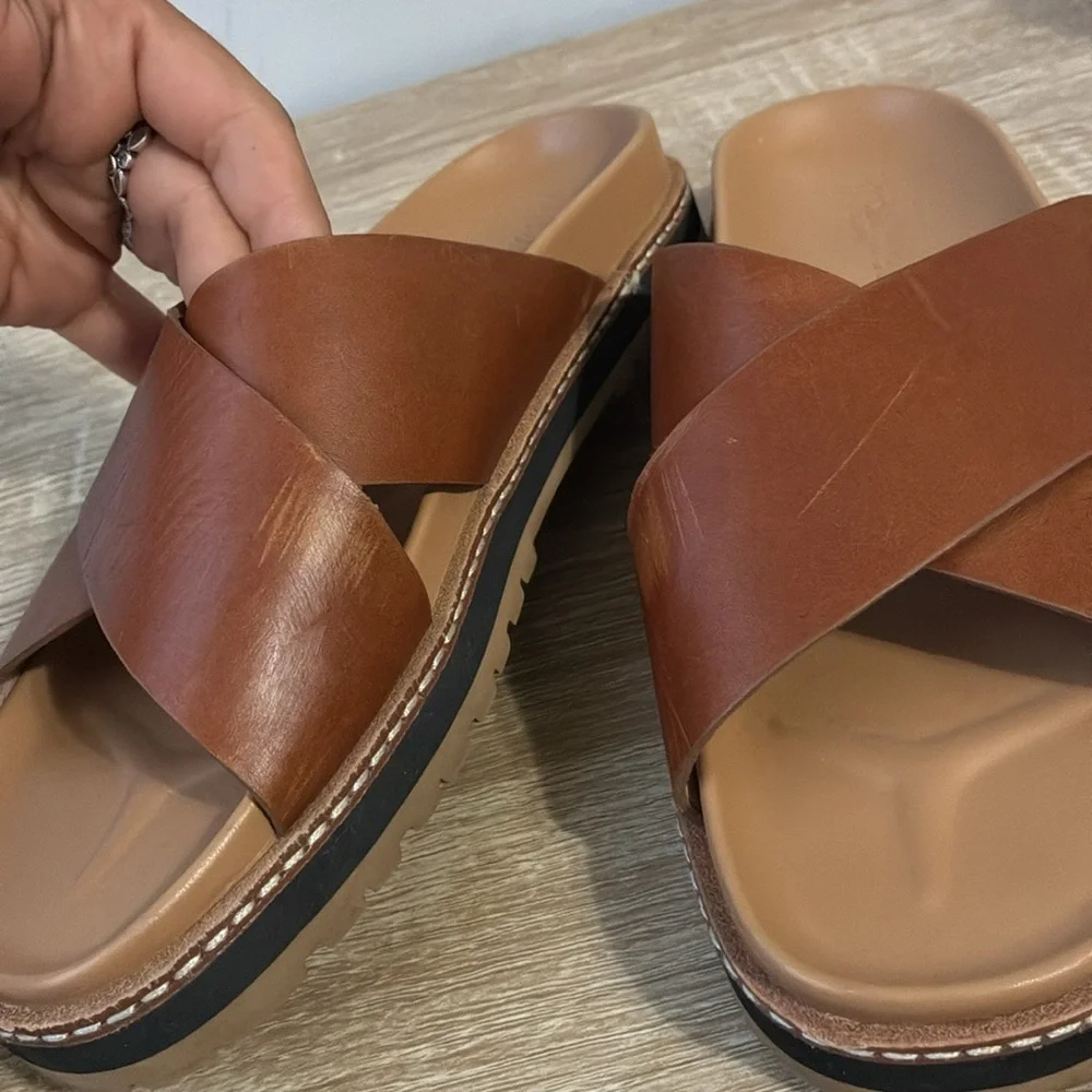 Madewell The Dayna Lugsole Slide Sandal in Leather 6 - Picture 11 of 14